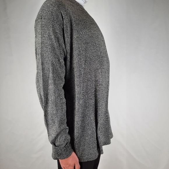 DeSantis Collection silk pullover sweater heather black long sleeve mock neck L - Picture 6 of 11